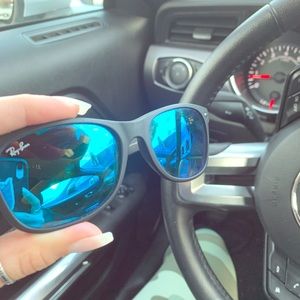 Blue reflective ray bans